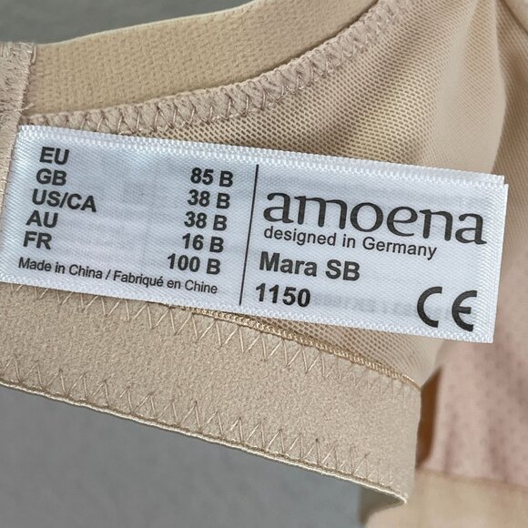 NEW Amoena Size 38B Mara SB Light Nude 1150 Mastectomy Bra - Picture 5 of 11